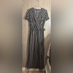 Apt. 9 Navy and White Striped Pantsuit